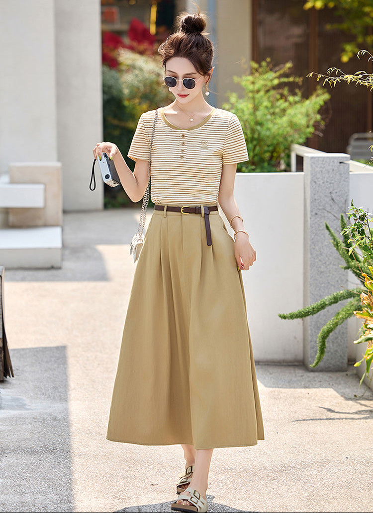 The Saint-Tropez Knit And Pleated Midi Set