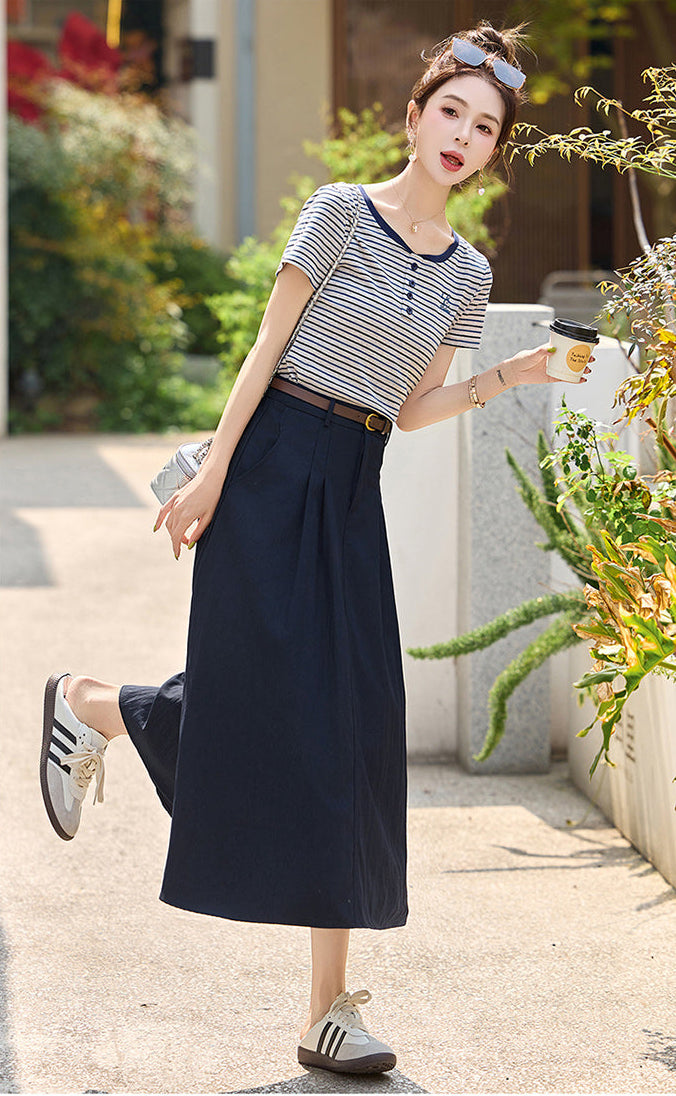 The Saint-Tropez Knit And Pleated Midi Set