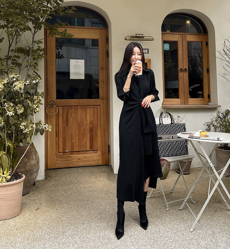 The Avery Crinkle Shirt Dress