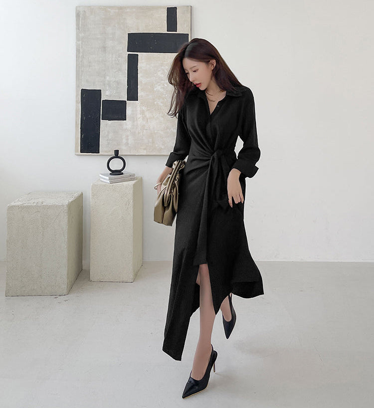 The Avery Crinkle Shirt Dress
