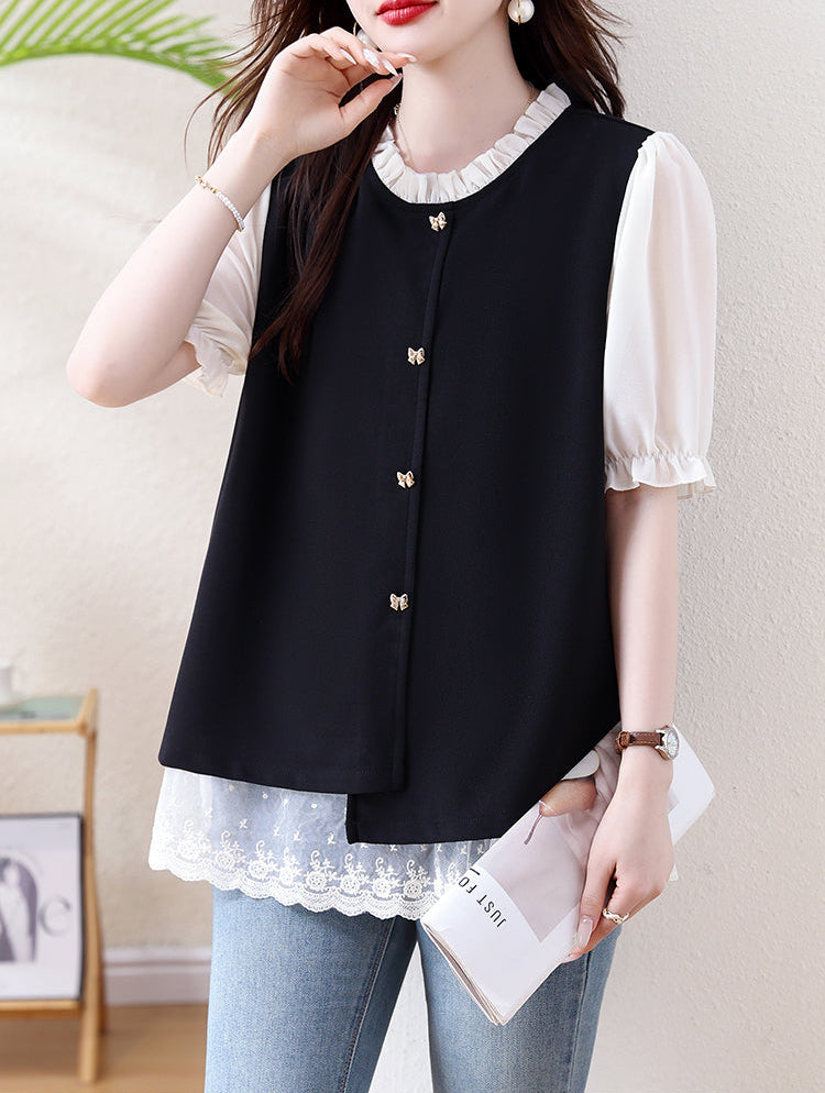 The Clara Layered Blouse-Plus Size