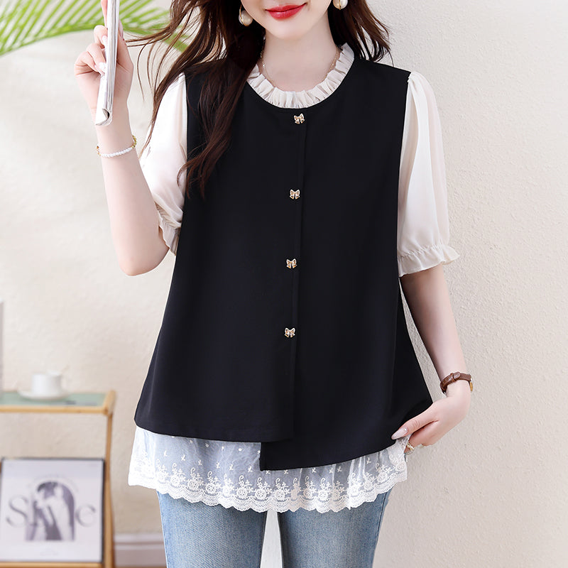 The Clara Layered Blouse-Plus Size