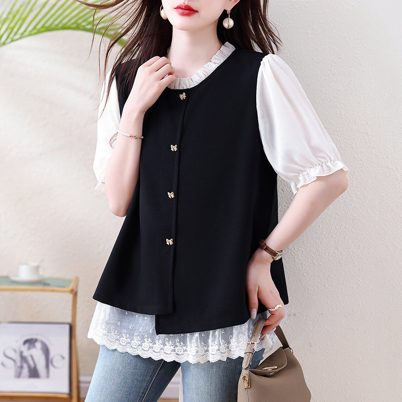 The Clara Layered Blouse-Plus Size