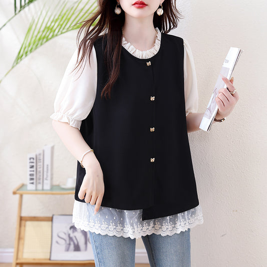 The Clara Layered Blouse-Plus Size