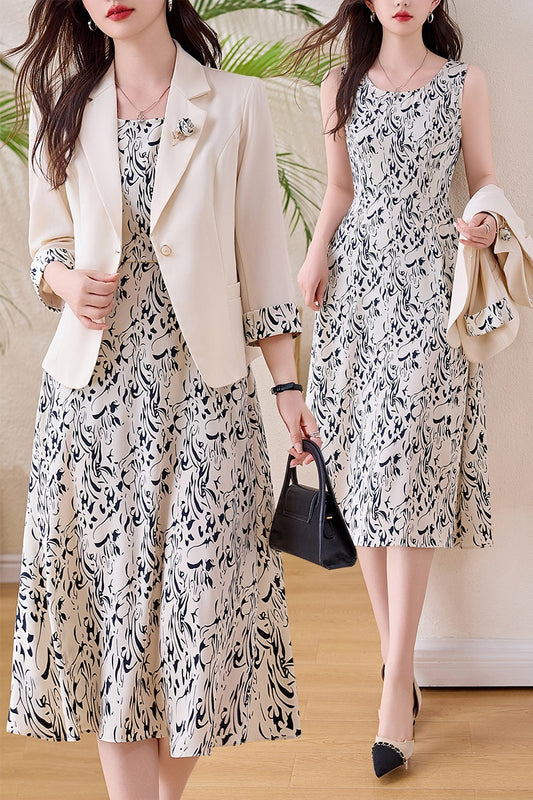The Executive Grace Floral Dress & Blazer Set