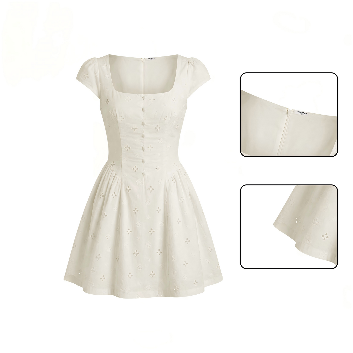 The Fleur Eyelet A-Line Mini Dress