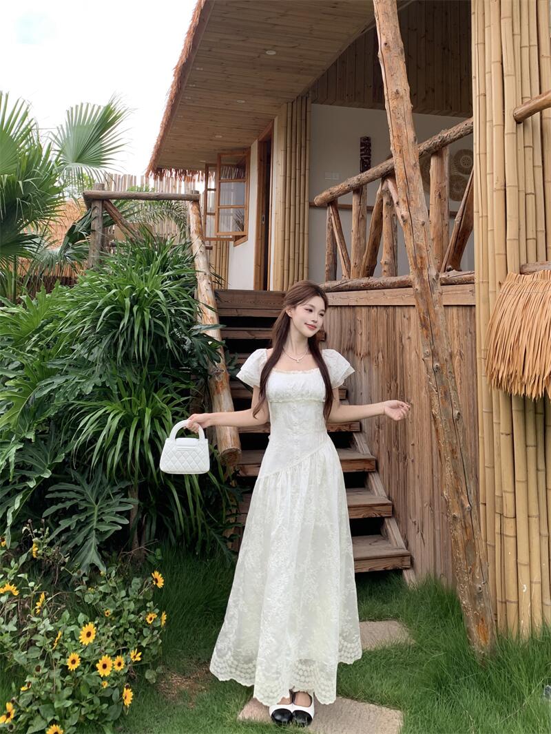 The Fleur Lace Tied Maxi Dress