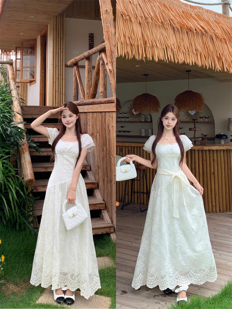 The Fleur Lace Tied Maxi Dress