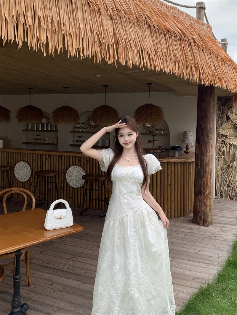 The Fleur Lace Tied Maxi Dress
