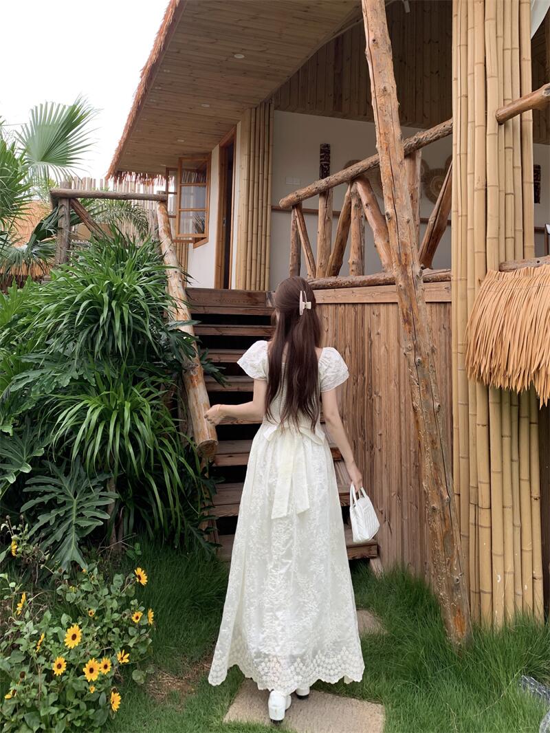 The Fleur Lace Tied Maxi Dress