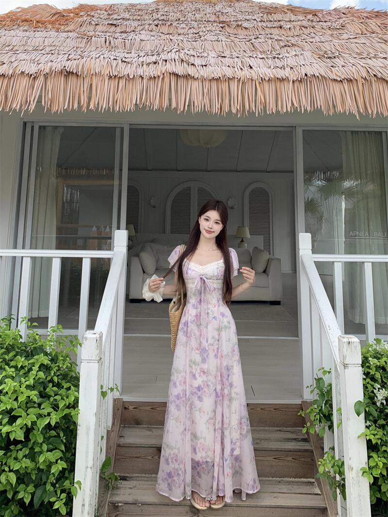 The Fragrant Dreams V-Neck A-Line Maxi Dress
