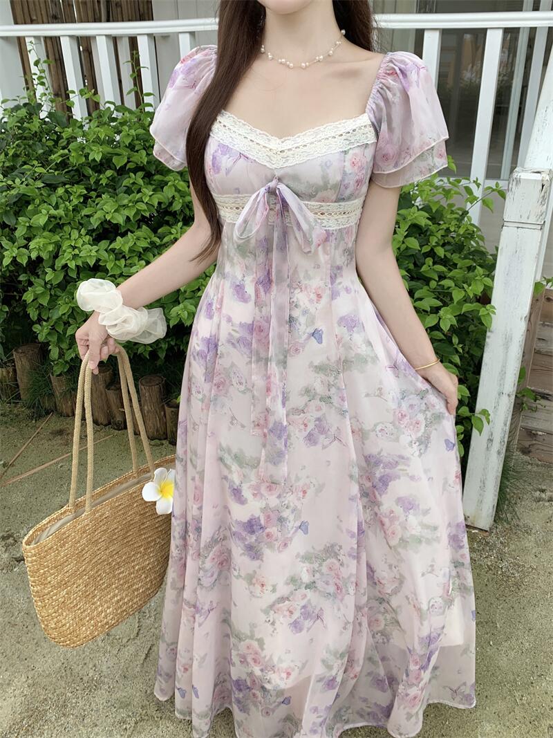 The Fragrant Dreams V-Neck A-Line Maxi Dress