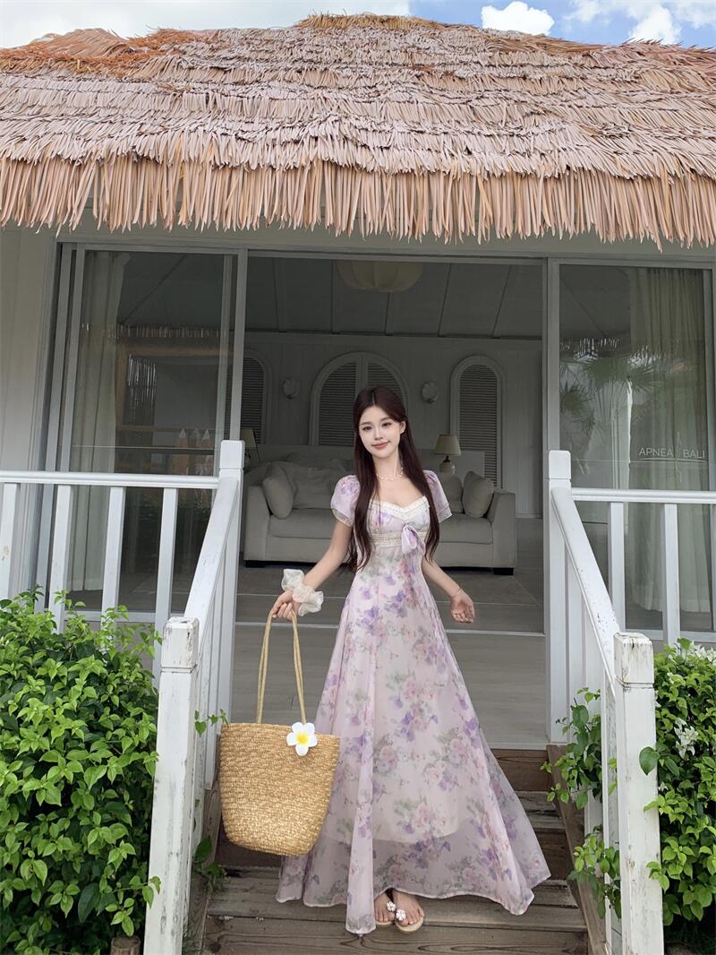 The Fragrant Dreams V-Neck A-Line Maxi Dress