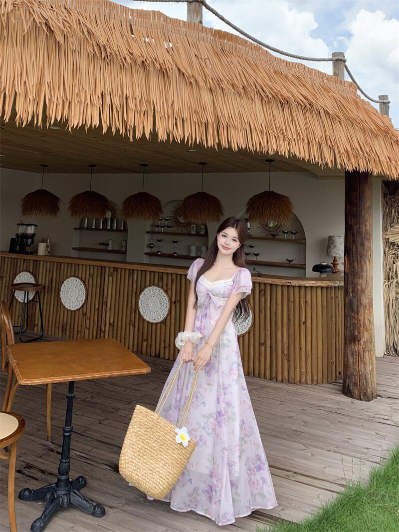 The Fragrant Dreams V-Neck A-Line Maxi Dress