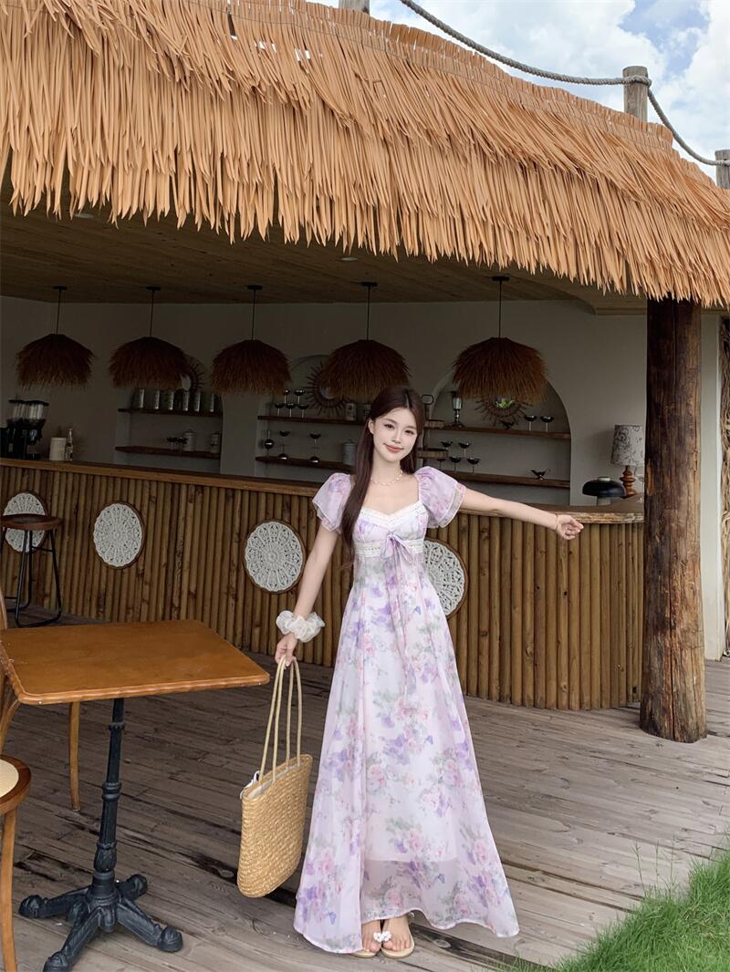 The Fragrant Dreams V-Neck A-Line Maxi Dress