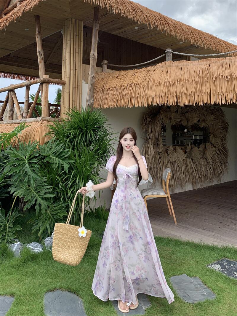 The Fragrant Dreams V-Neck A-Line Maxi Dress