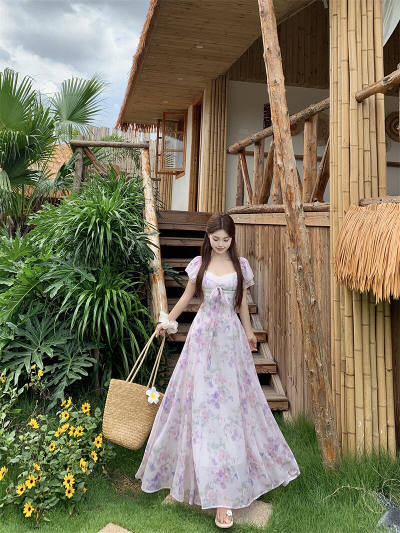 The Fragrant Dreams V-Neck A-Line Maxi Dress