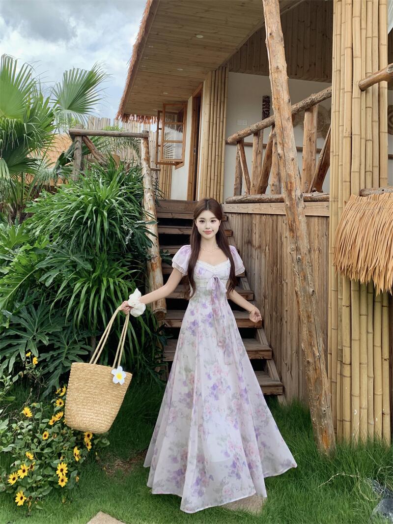 The Fragrant Dreams V-Neck A-Line Maxi Dress
