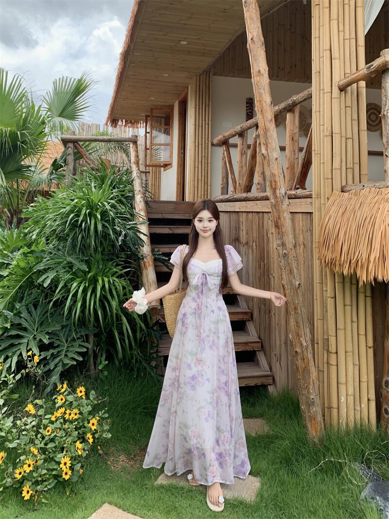 The Fragrant Dreams V-Neck A-Line Maxi Dress