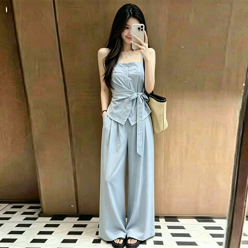 The Horizon Strapless Cami & Wide-Leg Trouser Set