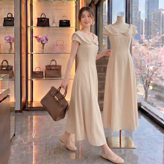 Clara Off-Shoulder Bow A-Line Dress