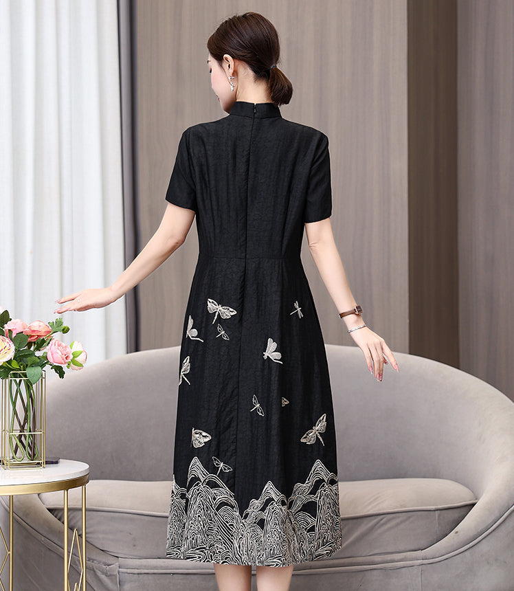 The Linnea Dragonfly Cheongsam Midi