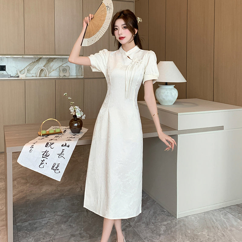 The Mei Lin Jacquard Cheongsam Midi Dress