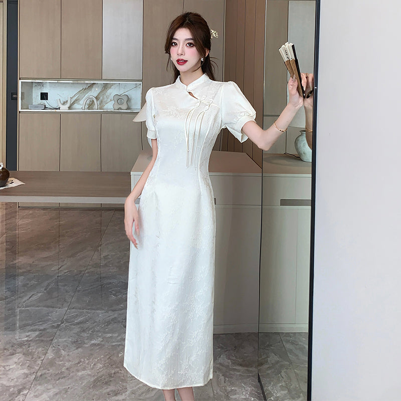 The Mei Lin Jacquard Cheongsam Midi Dress