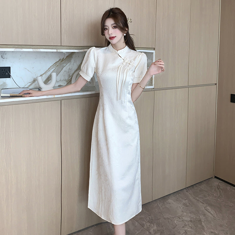 The Mei Lin Jacquard Cheongsam Midi Dress