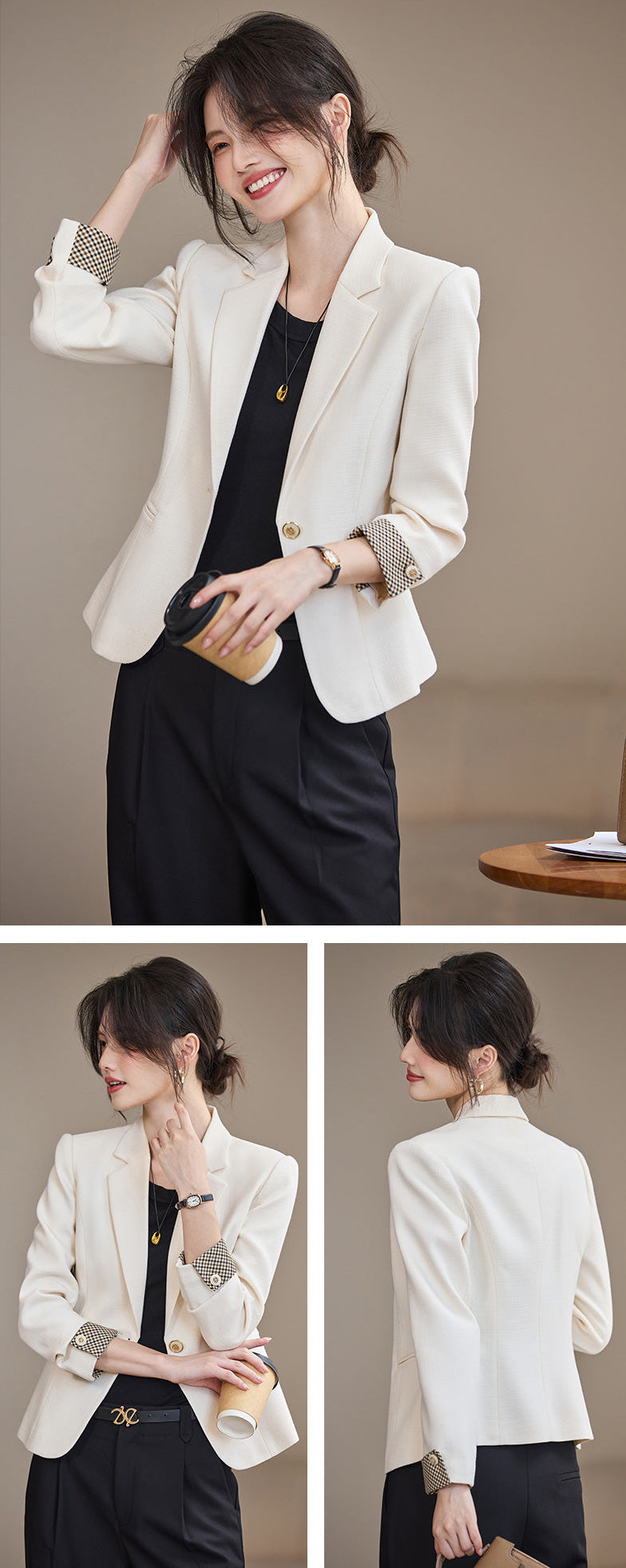 The Metro Contrast-Cuff Blazer