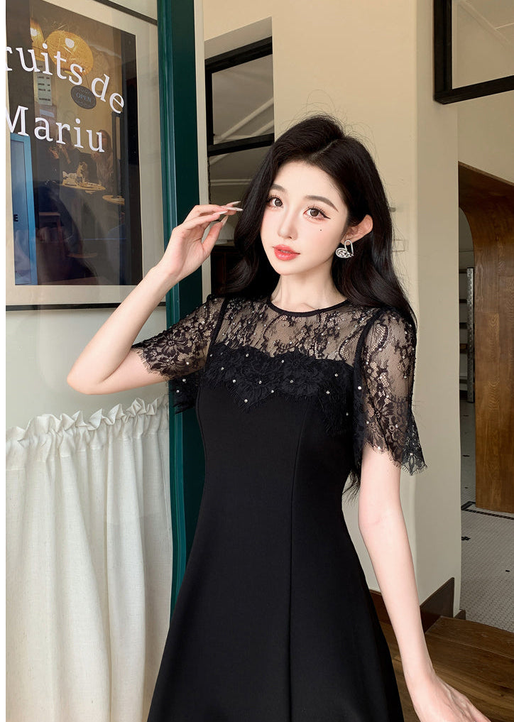The Starry Night Sequin Lace Mini Dress