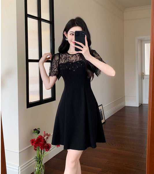 The Starry Night Sequin Lace Mini Dress