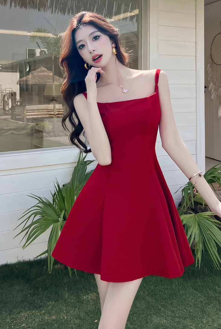 Midnight Romance Fit And Flare Mini-Bow Back Cocktail Dress