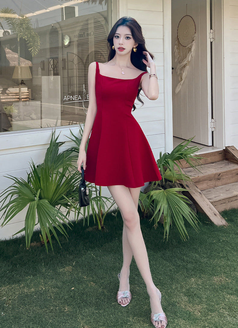 Midnight Romance Fit And Flare Mini-Bow Back Cocktail Dress