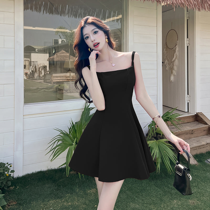 Midnight Romance Fit And Flare Mini-Bow Back Cocktail Dress