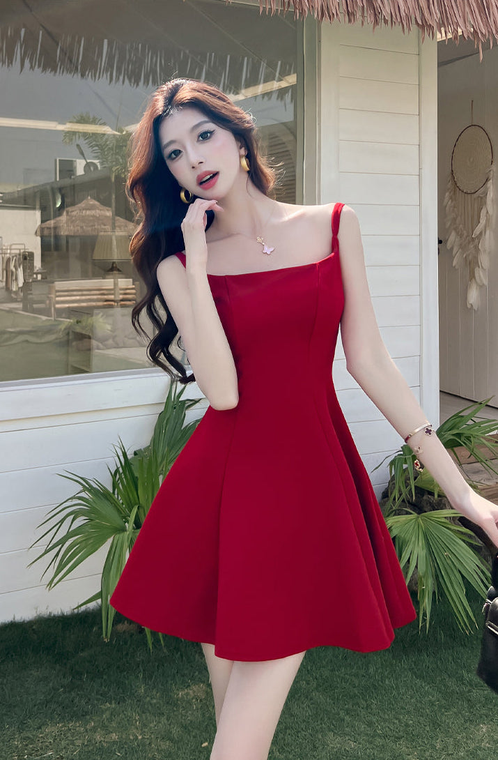 Midnight Romance Fit And Flare Mini-Bow Back Cocktail Dress