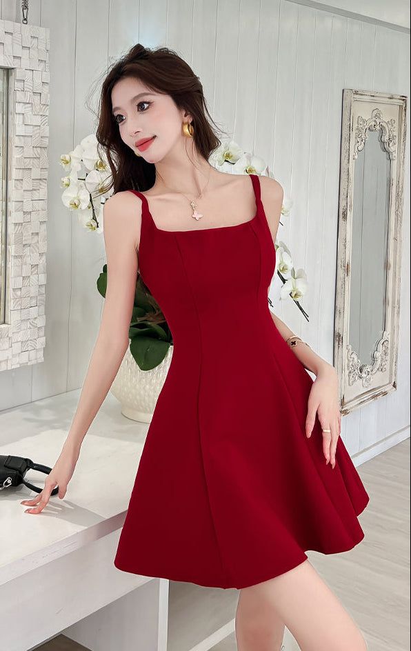 Midnight Romance Fit And Flare Mini-Bow Back Cocktail Dress