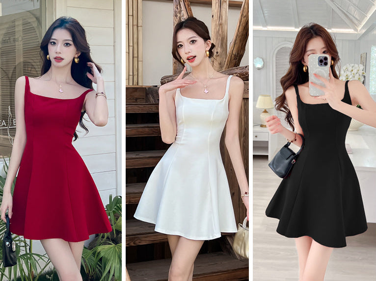 Midnight Romance Fit And Flare Mini-Bow Back Cocktail Dress