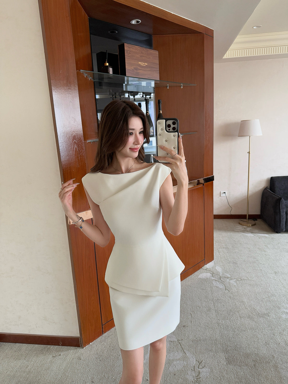 Avery Asymmetric Peplum Two-Piece Set