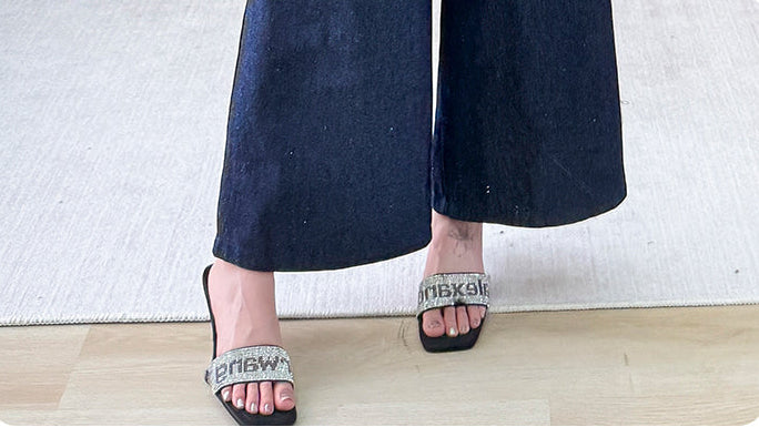 Chic Denim Two-Piece Set With Wide-Leg Trousers