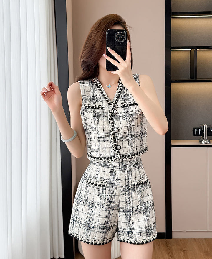 Monaco Tweed Vest & Shorts Co-ord Set