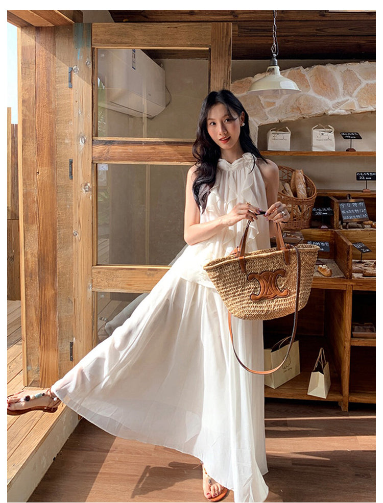 Flora Ruffled Halter & Maxi Skirt Set