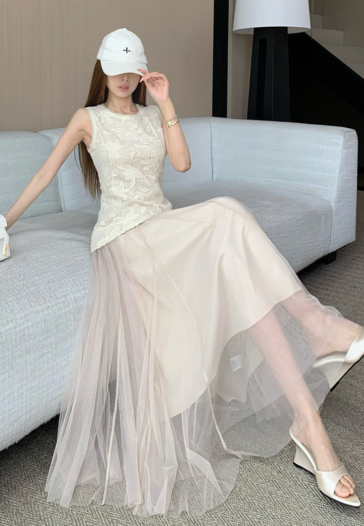Fairytale Floral Embroidered Tulle Co-ord Set