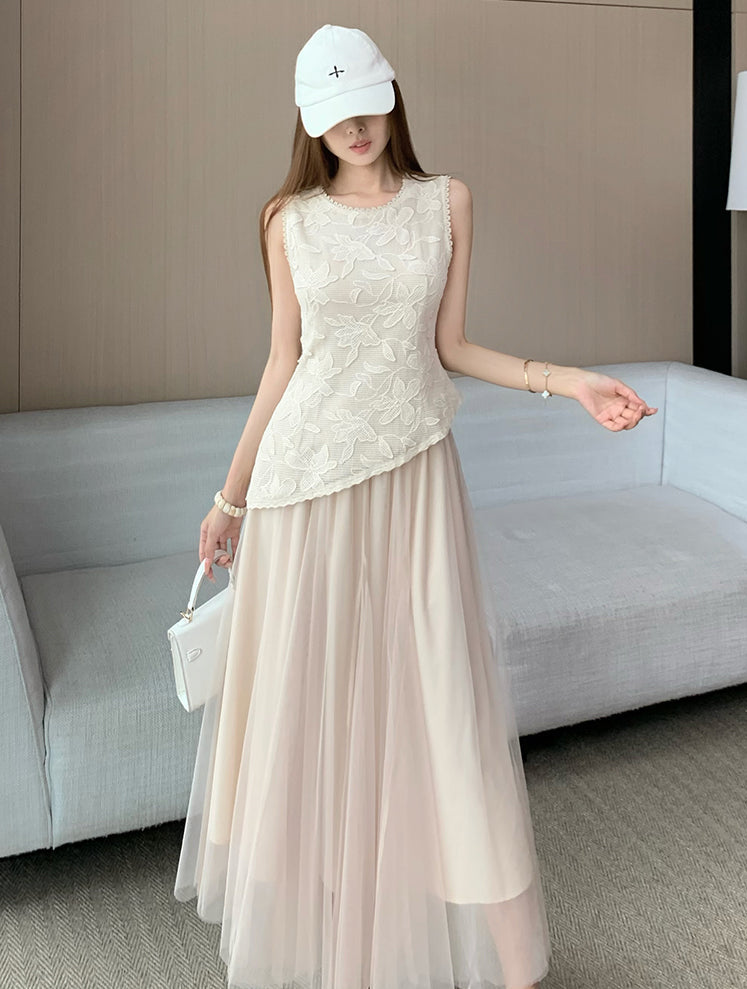 Fairytale Floral Embroidered Tulle Co-ord Set