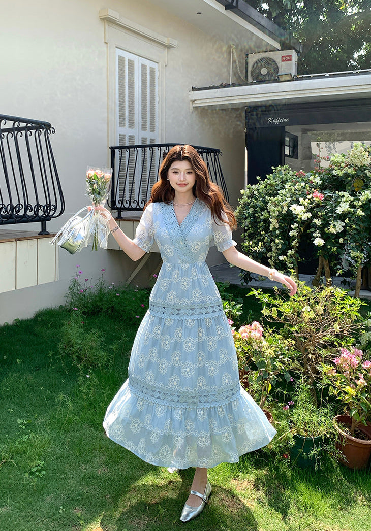 Amelia Vintage Lace Maxi Dress