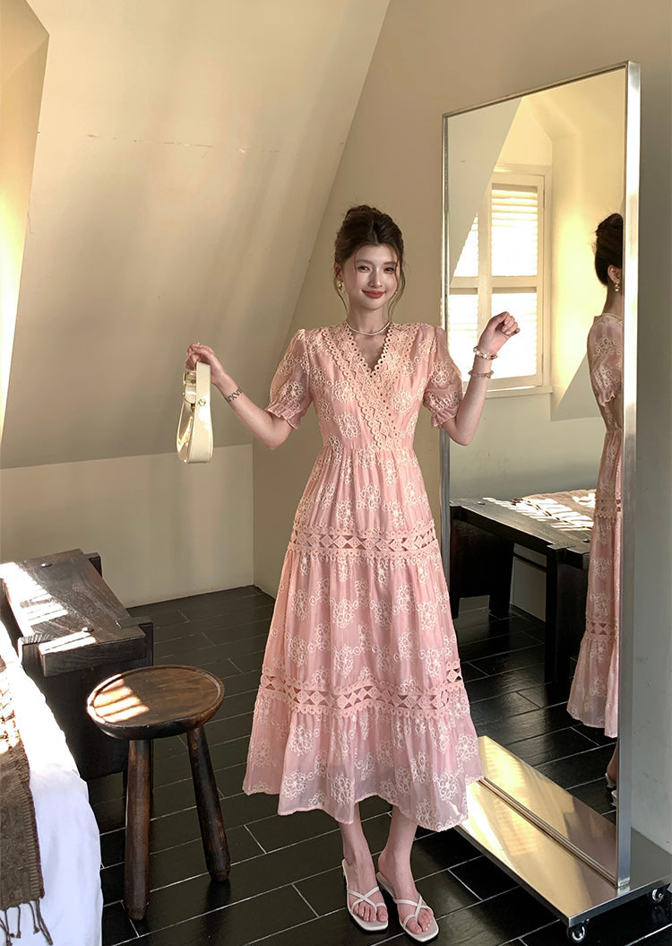 Amelia Vintage Lace Maxi Dress