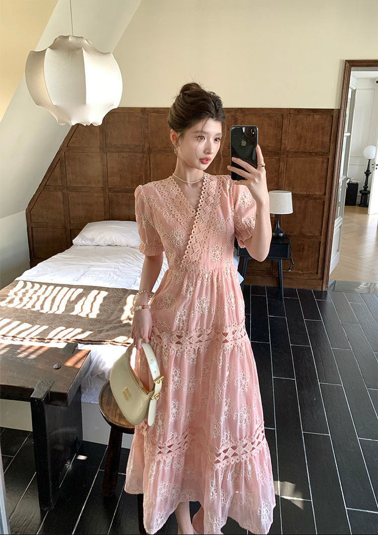 Amelia Vintage Lace Maxi Dress