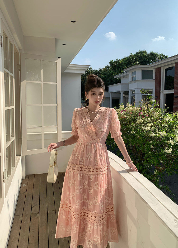 Amelia Vintage Lace Maxi Dress