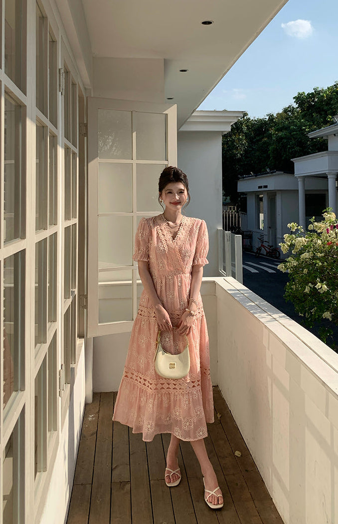 Amelia Vintage Lace Maxi Dress