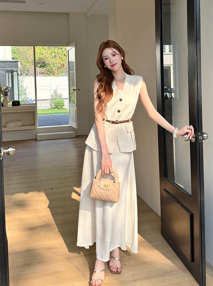 The Sahara Vest & Fluted Maxi Set